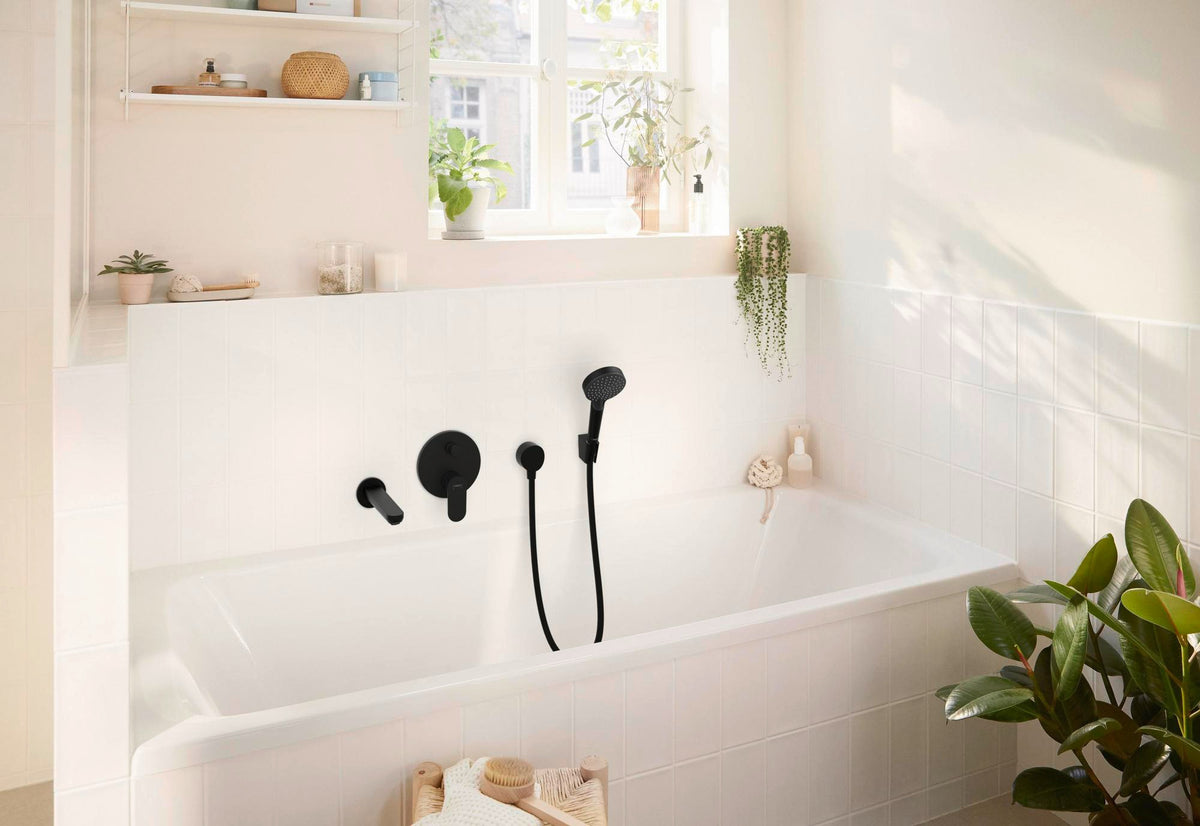 HANSGROHE Rebris S Fertigmontageset Wannenmischer Unterputz Chrom – 2 Verbraucher, Thermostat
