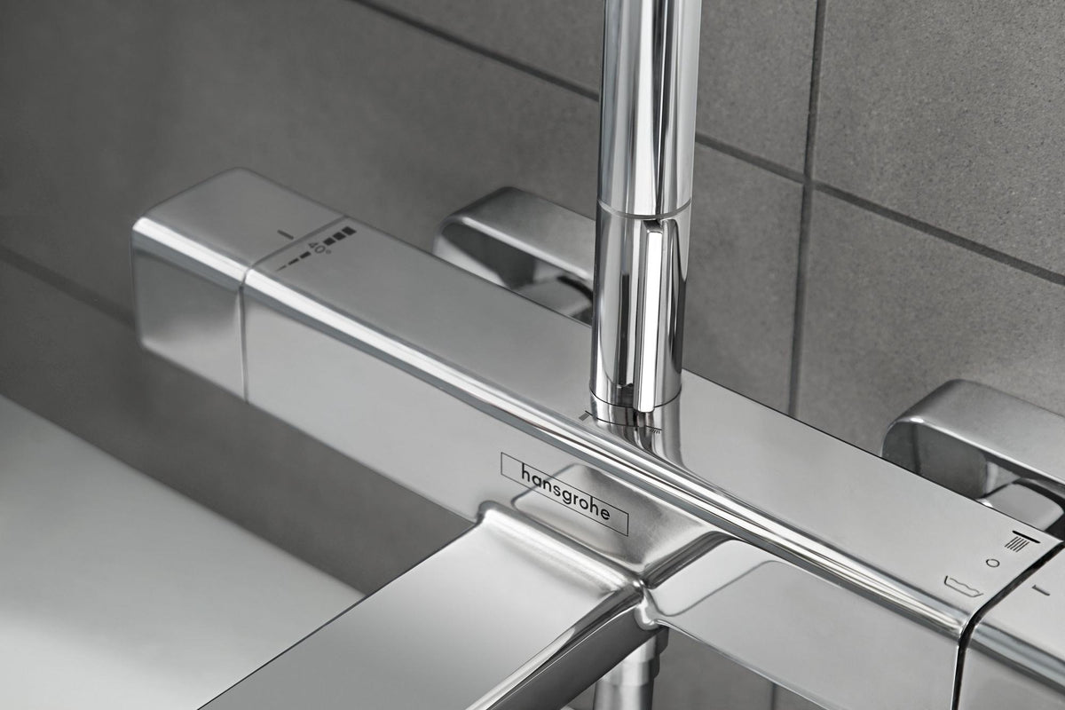 HANSGROHE Showerpipe Croma E 280 1jet chrom mit Wannenthermostat – Duschsystem mit CoolContact