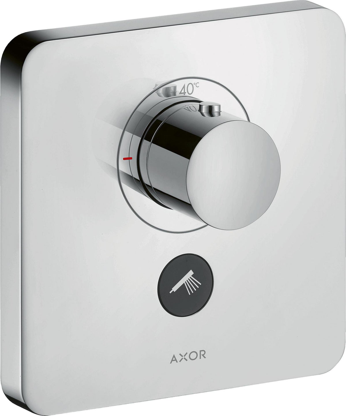 AXOR ShowerSelect Soft Highflow Thermostatbatterie für 1 Verbraucher – Chrom, quadratisch, Select-Button