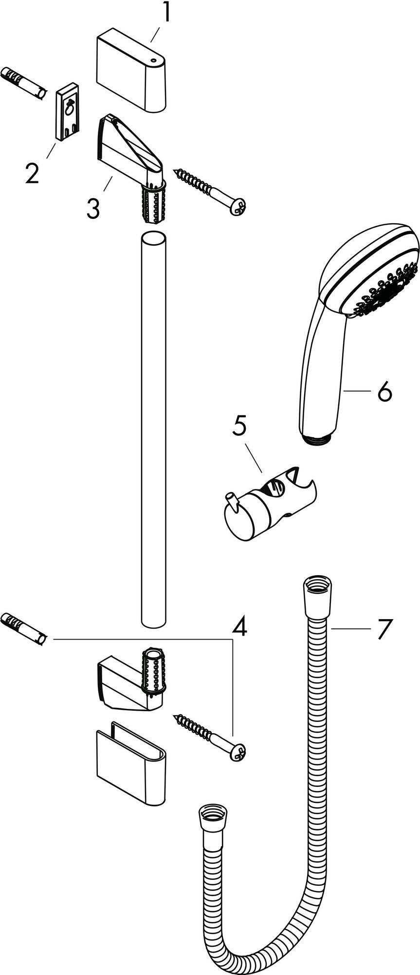 HANSGROHE Brauseset Crometta 85 Mono – Brausestange Unica 650 mm, Chrom, QuickClean