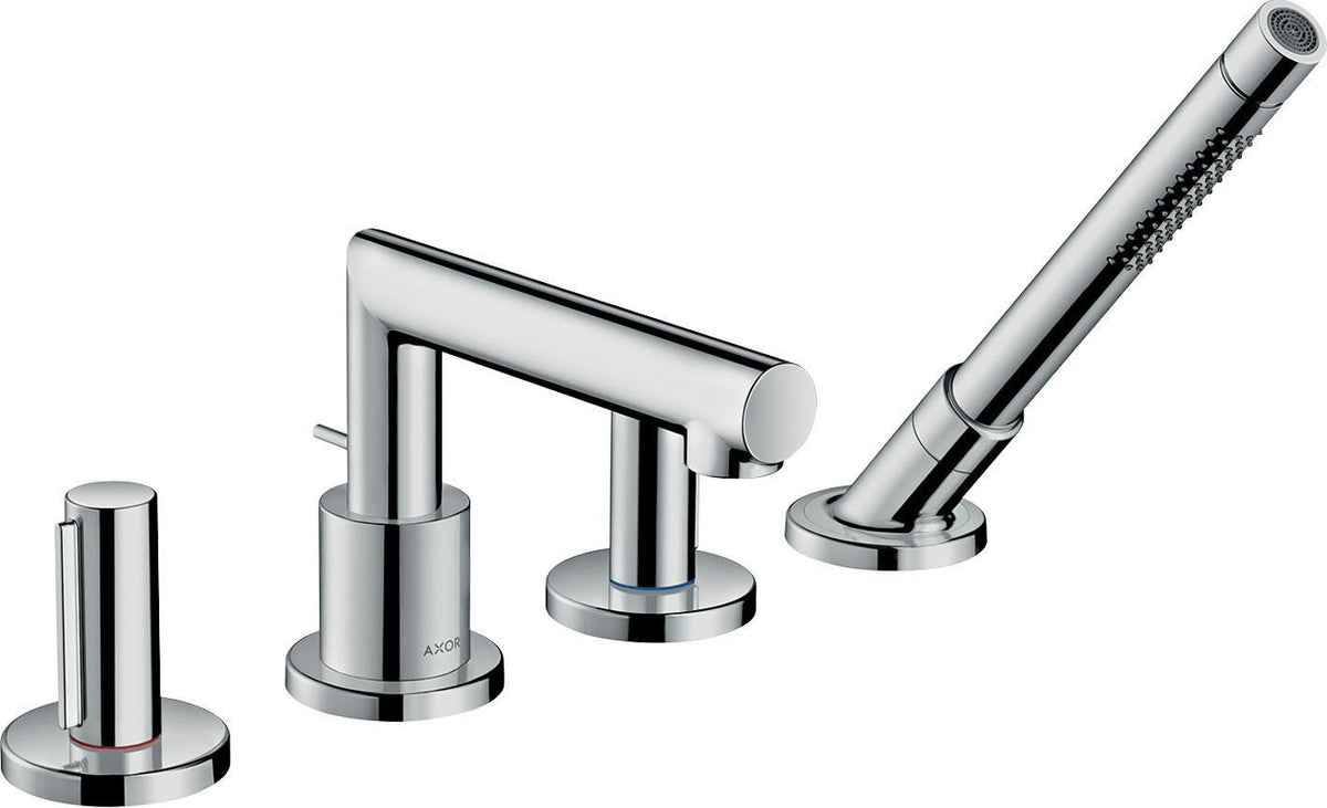AXOR Uno 4-Loch-Wannenarmatur mit Handbrause und Secuflex, Chrom, 400 mm