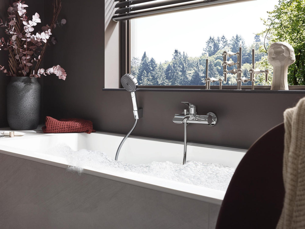 HANSGROHE Wannenmischer Vivenis Aufputz Chrom – WaterfallStream, 2 Verbraucher, DN15