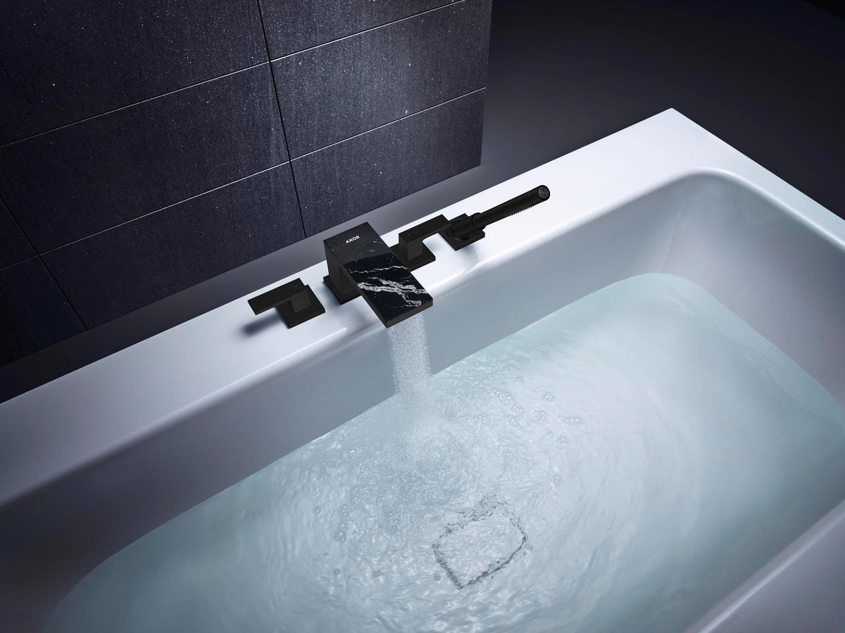 AXOR MYEDITION 4-Loch-Wannenrandarmatur ohne Platte – polished gold optic, thermostatisch