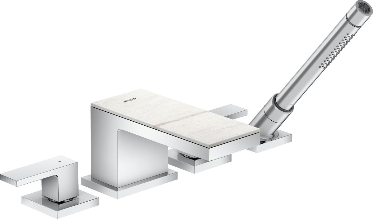 AXOR MYEDITION 4-Loch-Wannenrandarmatur ohne Platte – polished gold optic, thermostatisch