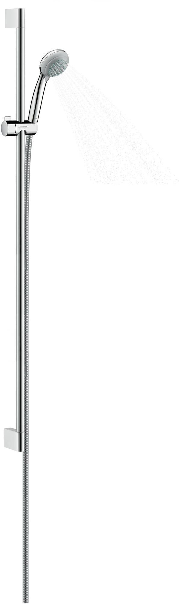 HANSGROHE Brauseset Crometta 85 VarioJet mit Unica Crometta Stange 900 mm Chrom