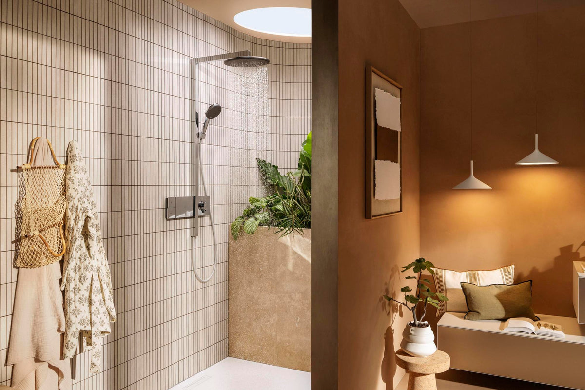 HANSGROHE Raindance Alive S 300 1jet EcoSmart Duschsystem mit Thermostat ShowerSelect Comfort – Schwarz