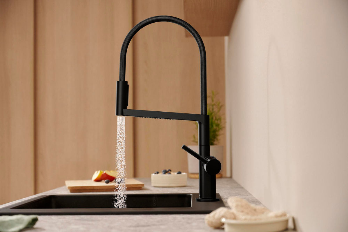 HANSGROHE Talis Select M54 PowderSpray Spültischmischer mattschwarz – ComfortZone 210, 3jet, Movaflex