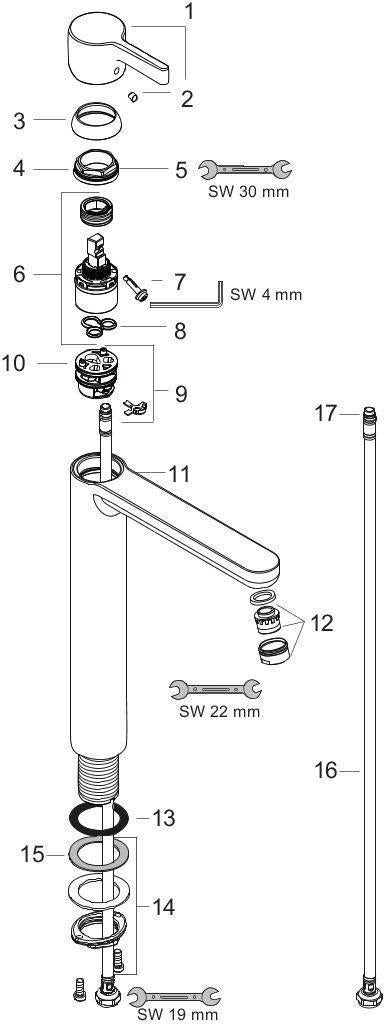 HANSGROHE Metris S Einhebel-Waschtischmischer mit hohem Auslauf, chrom