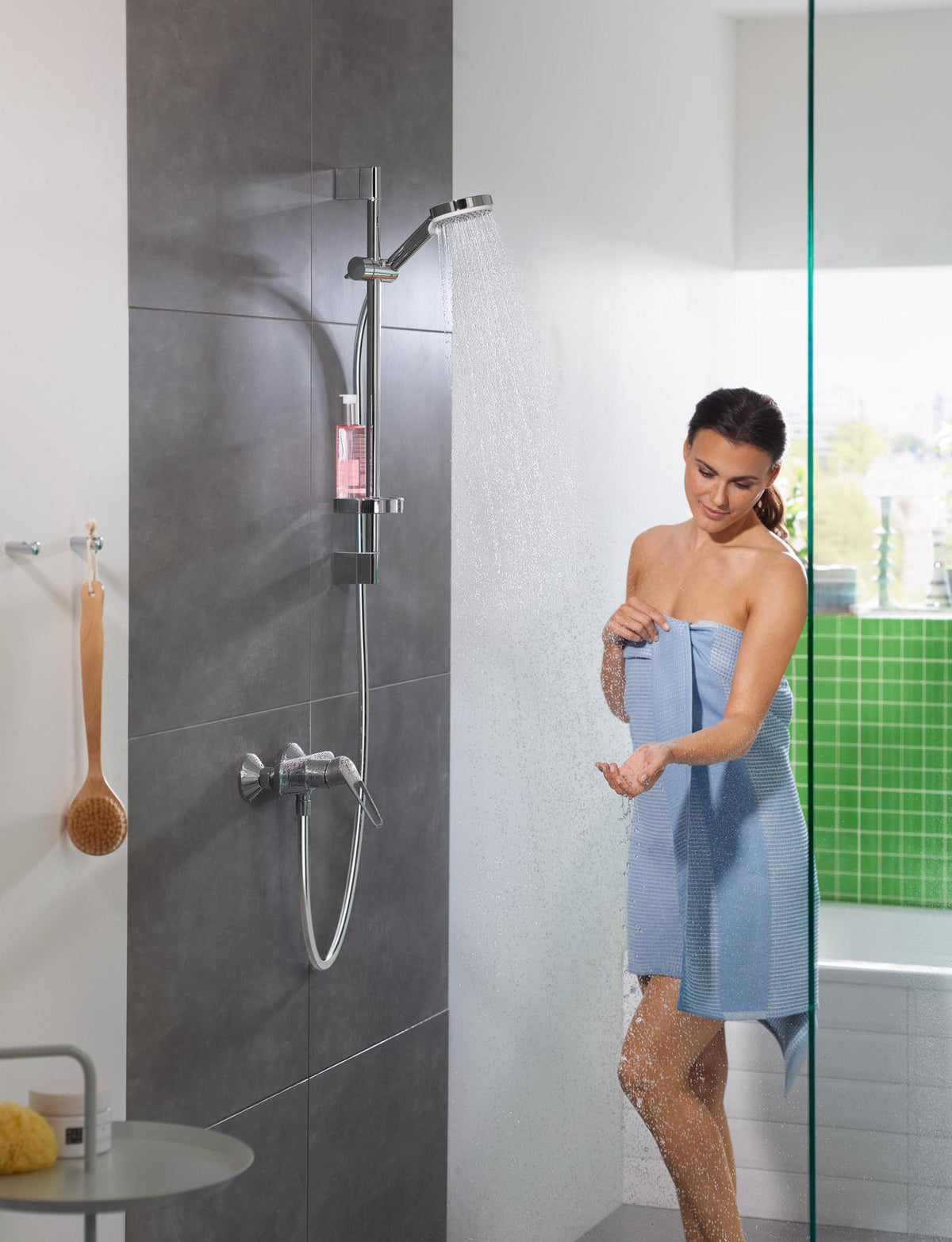 HANSGROHE Crometta Vario Brauseset weiß/chrom mit Unica´Croma Brausestange 650 mm