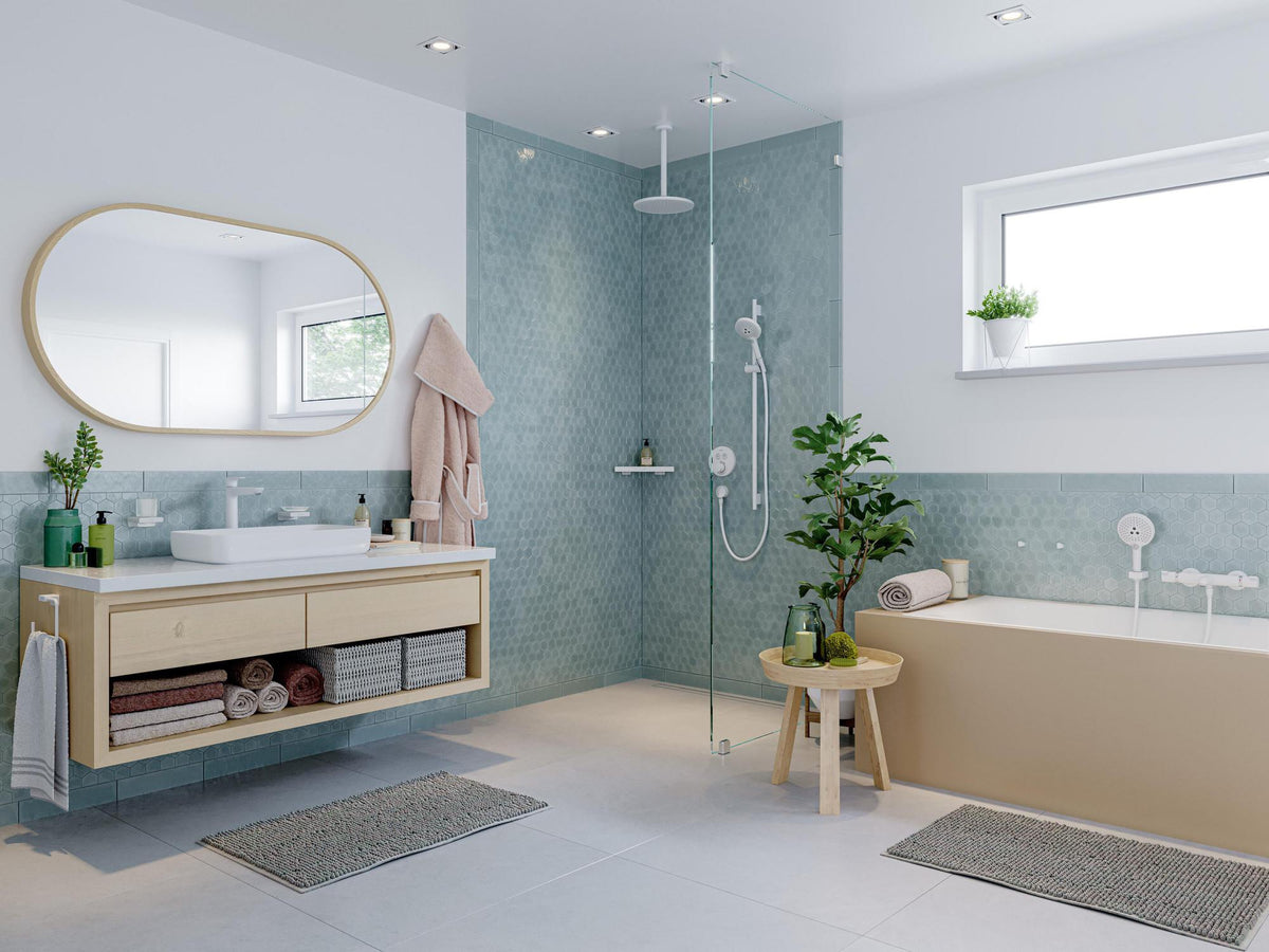 HANSGROHE AddStoris Glashalter Wandmontage Chrom – Mattglas Zahnputzbecher-Halter mit verdeckter Befestigung