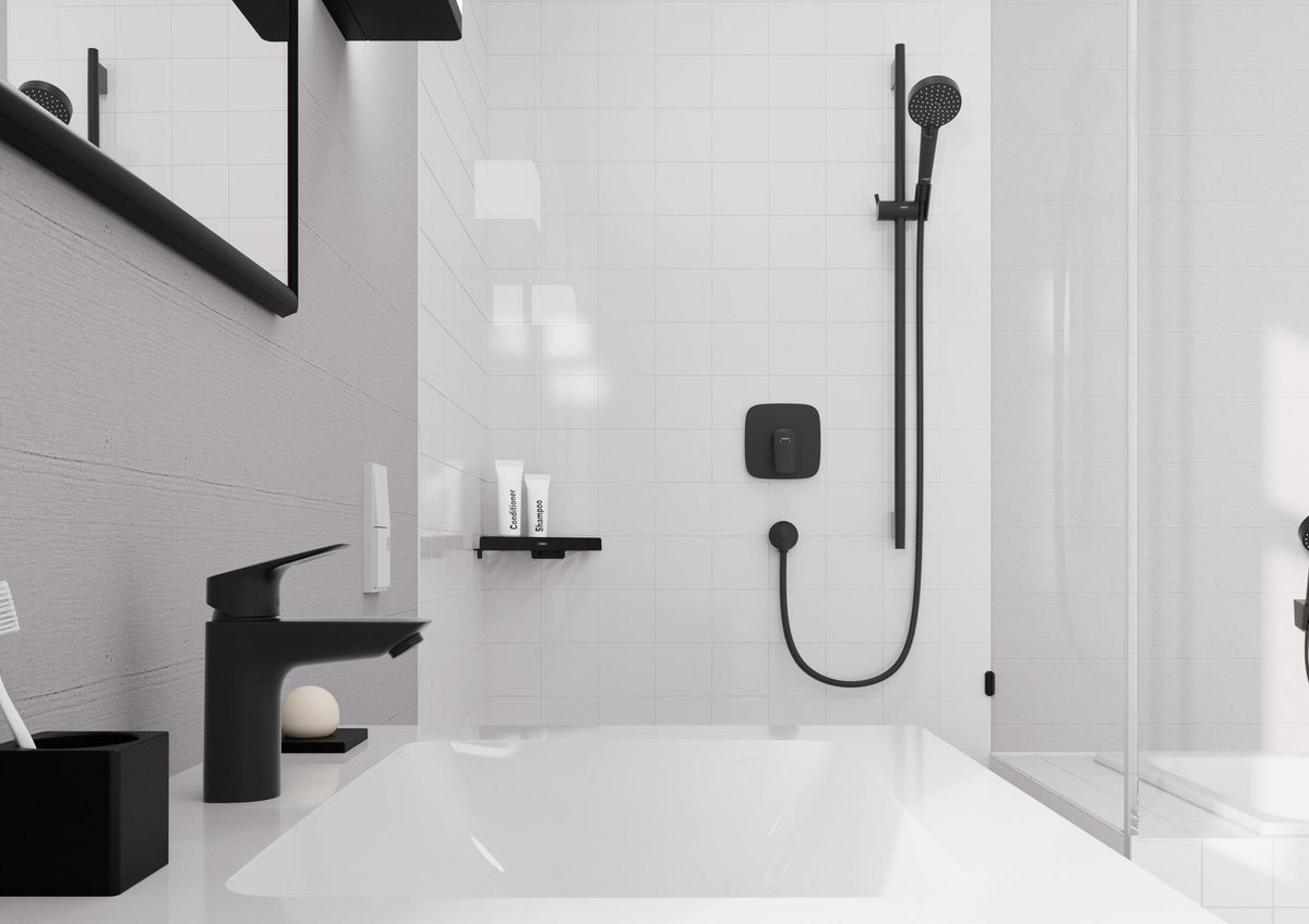 HANSGROHE Logis Einhebel-Brausemischer DN 15 Unterputz Chrom – Fertigmontageset mit Temperaturbegrenzung