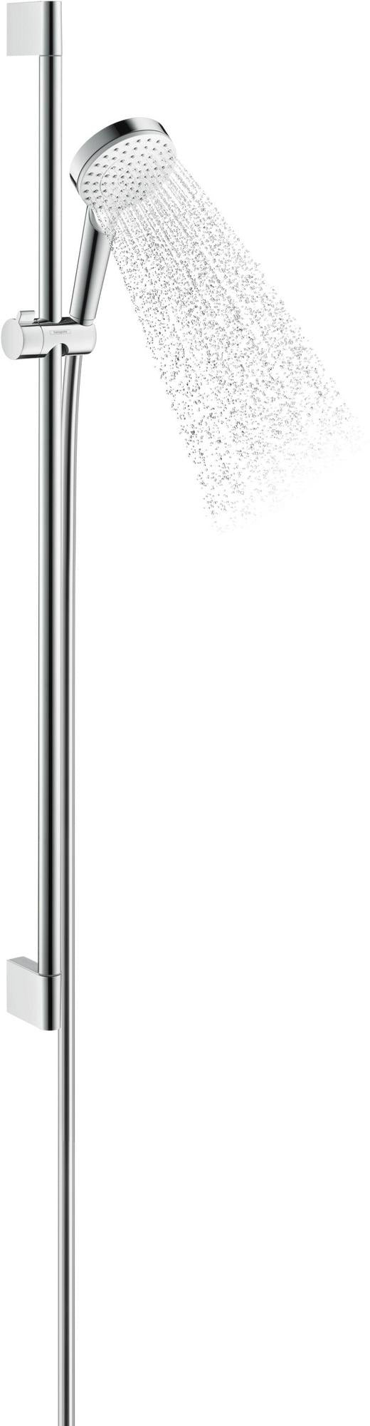 HANSGROHE Crometta Brauseset 1Jet mit Unica Croma Stange 650 mm EcoSmart weiß/chrom