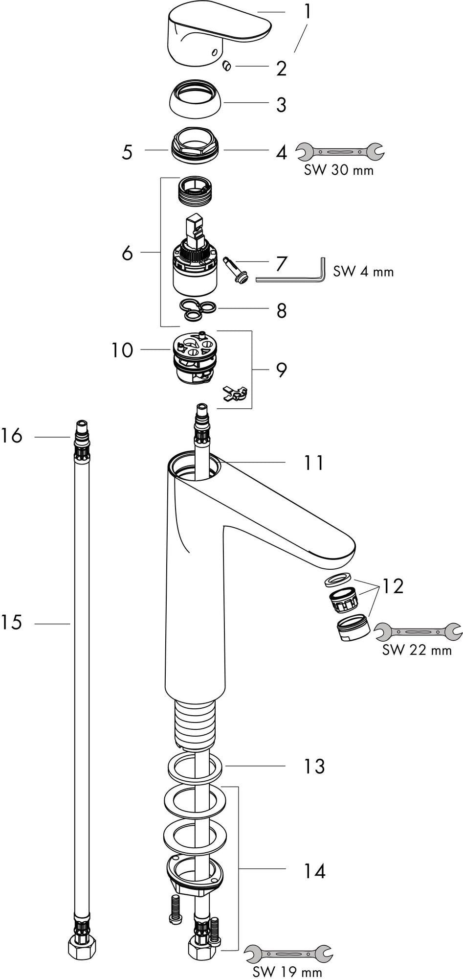 HANSGROHE Focus 190 Einhebel-Waschtischmischer DN 15 ohne Ablaufgarnitur chrom – ComfortZone und Temperaturbegrenzung