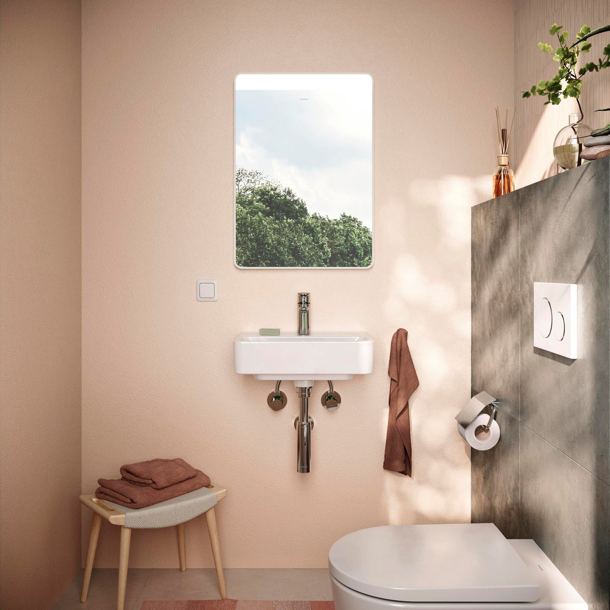 Hansgrohe Xarita Lite Q Spiegel 360 mm mit horizontaler LED-Beleuchtung, mattschwarz