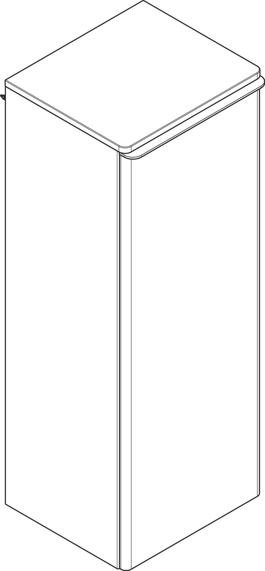 HANSGROHE Xelu Q Halbhochschrank 1065 mm weiß hochglanz – 1 Tür, SoftClose, links