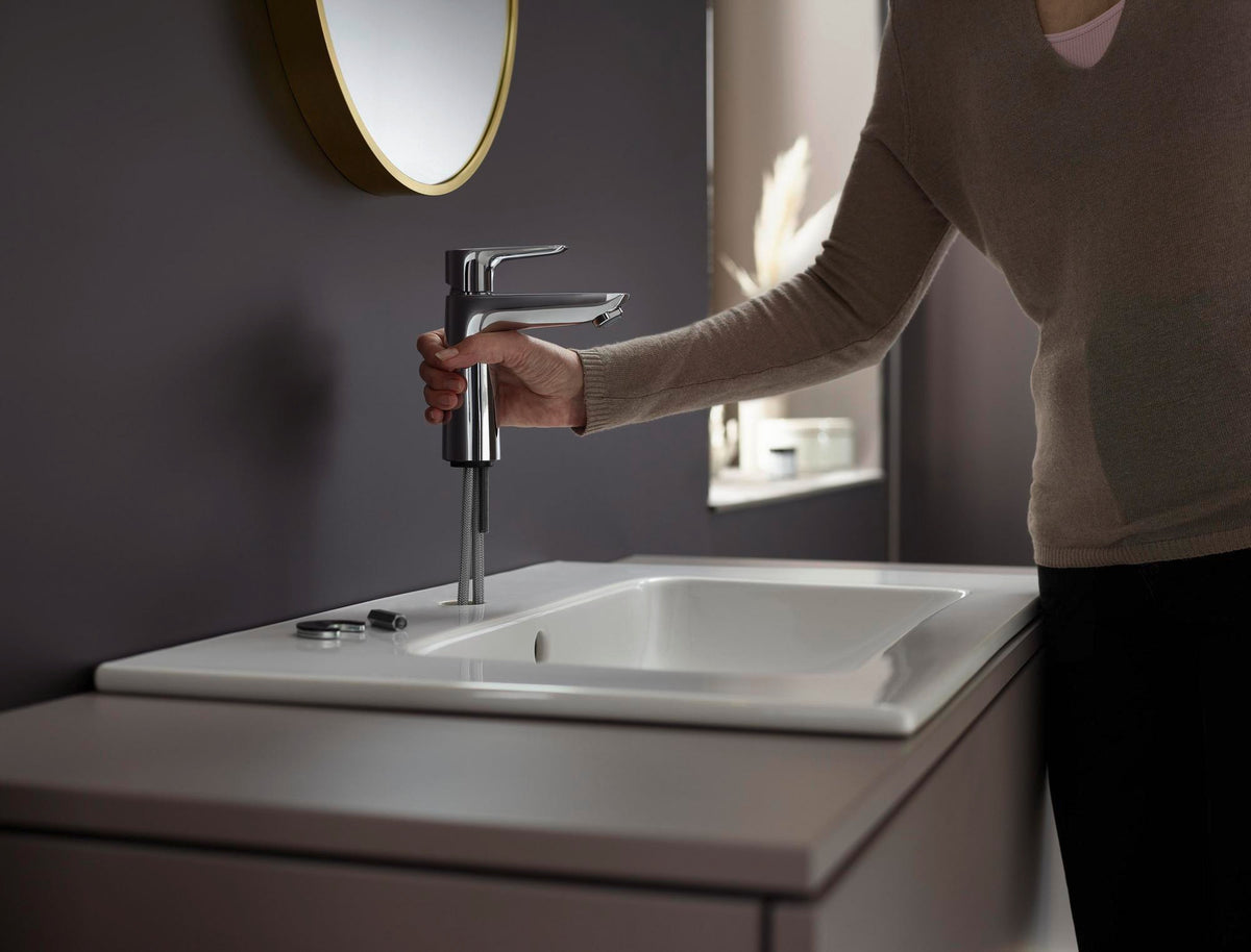 HANSGROHE Talis E Einhebel-Waschtischmischer 110 mit Ablaufgarnitur, chrom – ComfortZone, 5 l/min
