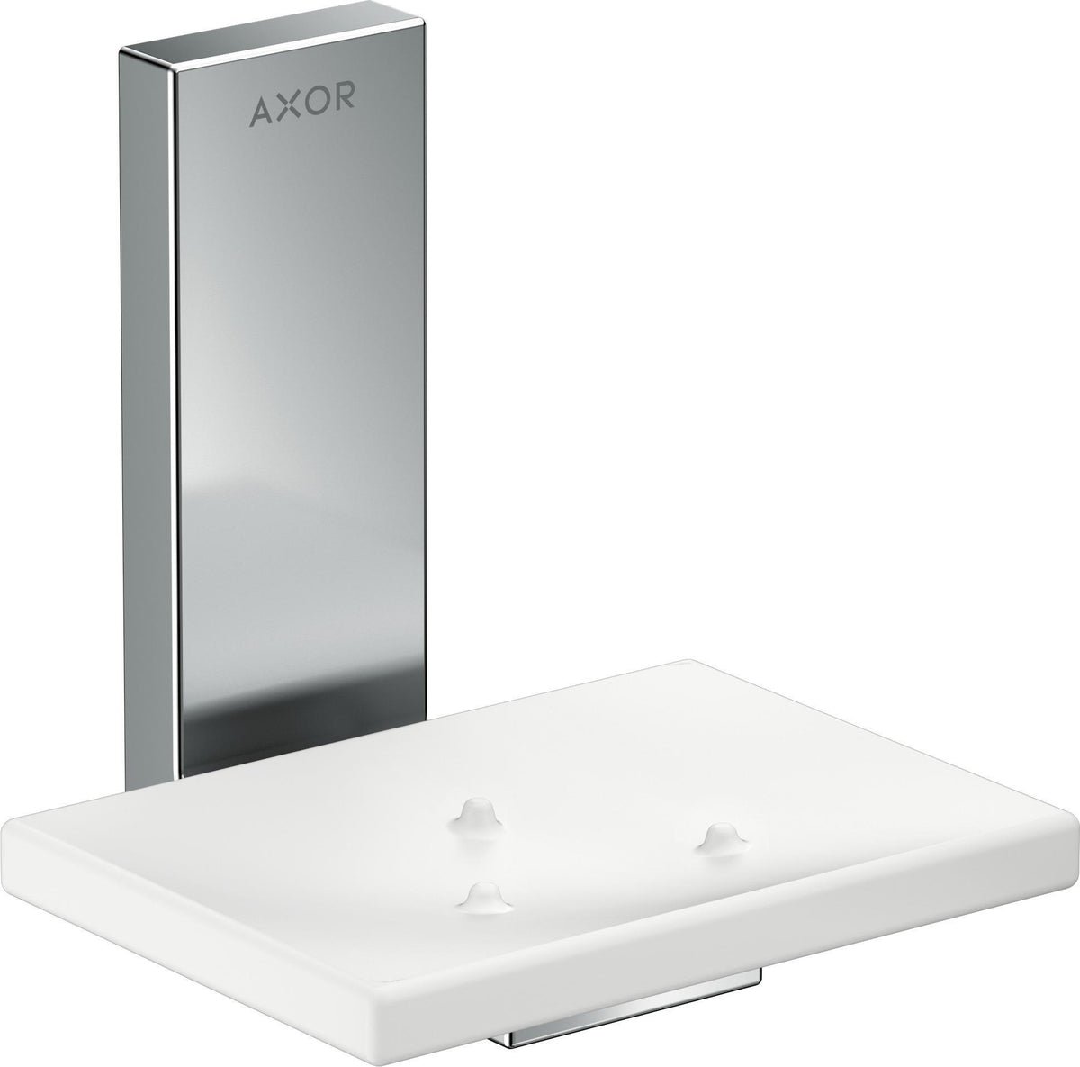 AXOR Universal Seifenschale polished nickel – Wandmontage mit Glasablage und verdeckter Befestigung