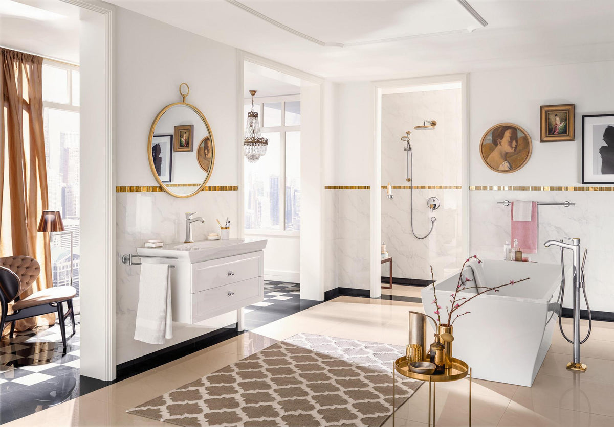 HANSGROHE Kopfbrause RAINDANCE CLASSIC AIR 1jet 240 mm mit Brausearm 390 mm chrom/gold