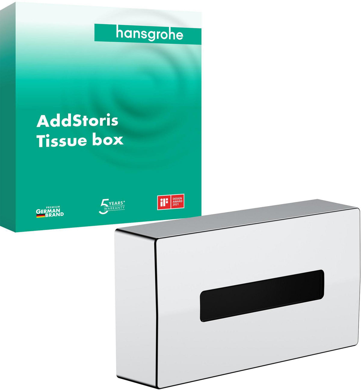 HANSGROHE AddStoris Kosmetiktuchbox Wandmontage chrom – Für handelsübliche Boxen
