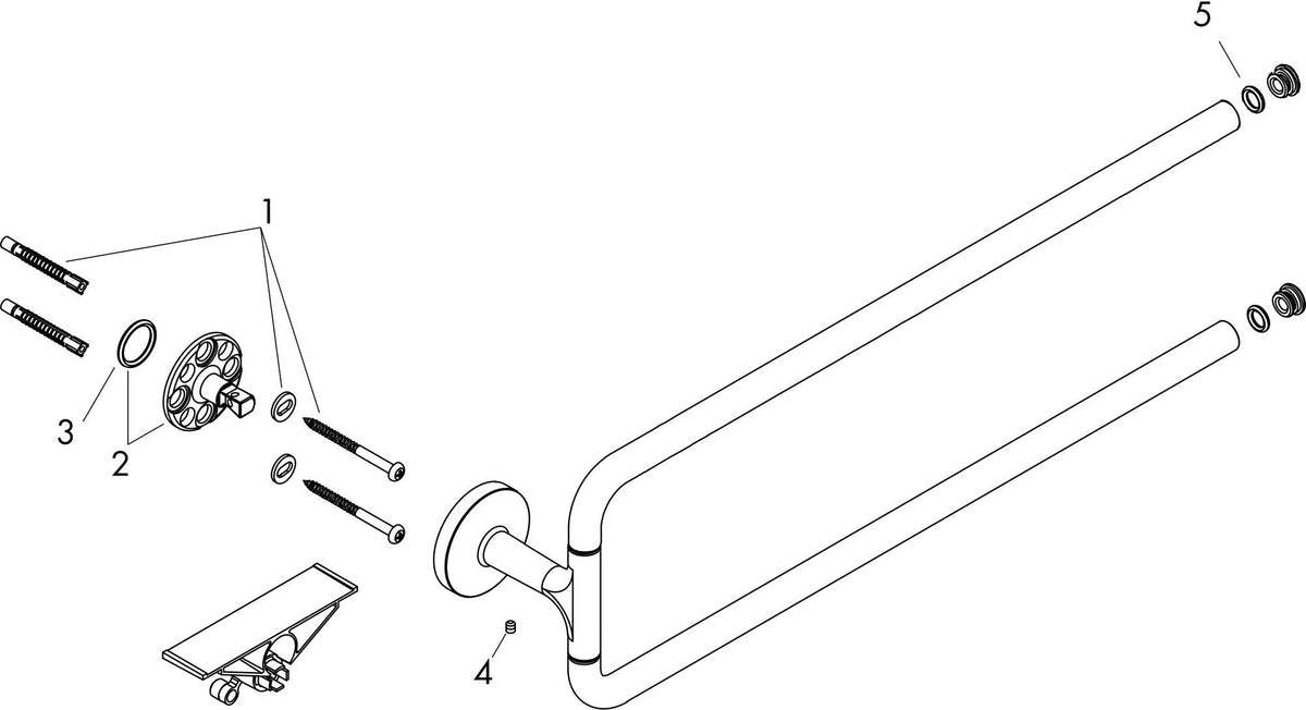 AXOR Universal Circular Handtuchhalter 2-armig mattweiß, 490 mm, schwenkbar