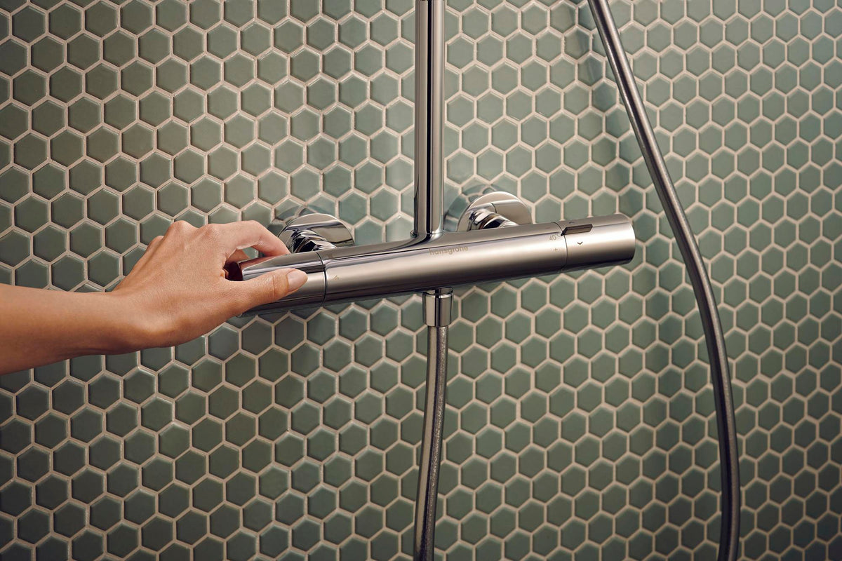 Hansgrohe Activera S Showerpipe 240 1jet EcoSmart mit Ecostat Fine Thermostat, Chrom