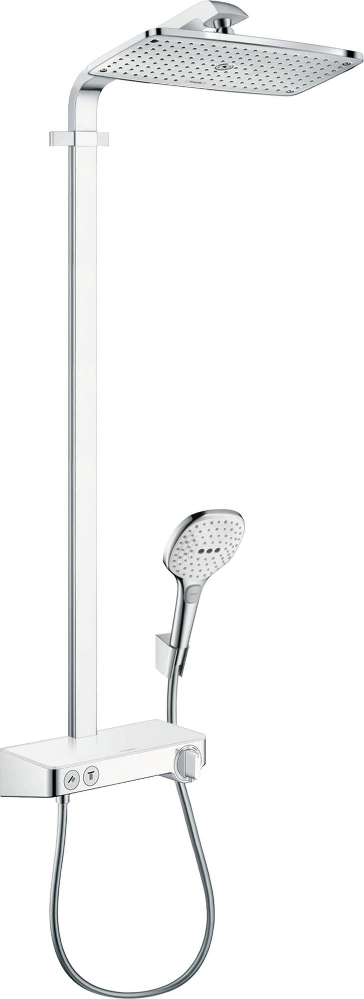 HANSGROHE Showerpipe Raindance Select E 360 ShowerTablet – Duschsystem mit Thermostat & Sicherheitsglas-Ablage