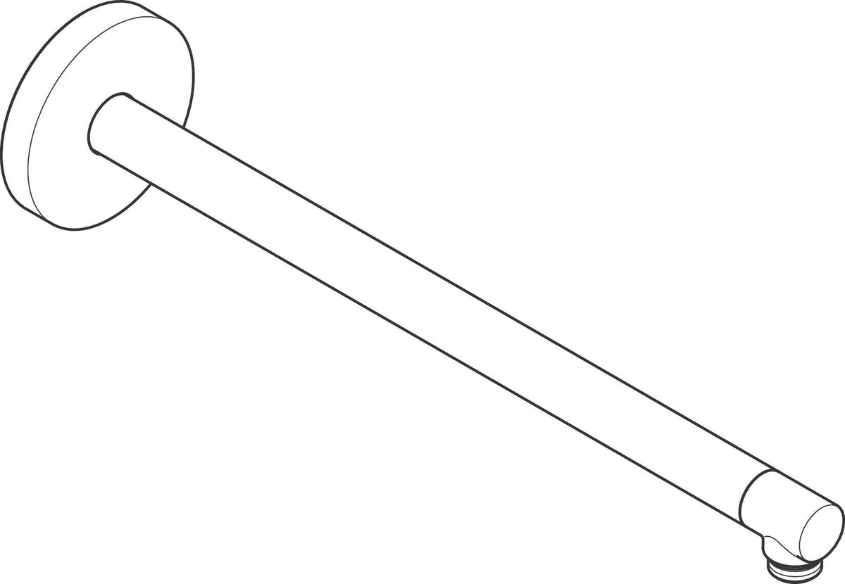 AXOR Brausearm 390 mm DN 15 mattschwarz – Wandmontage, Messing, mit Rosette