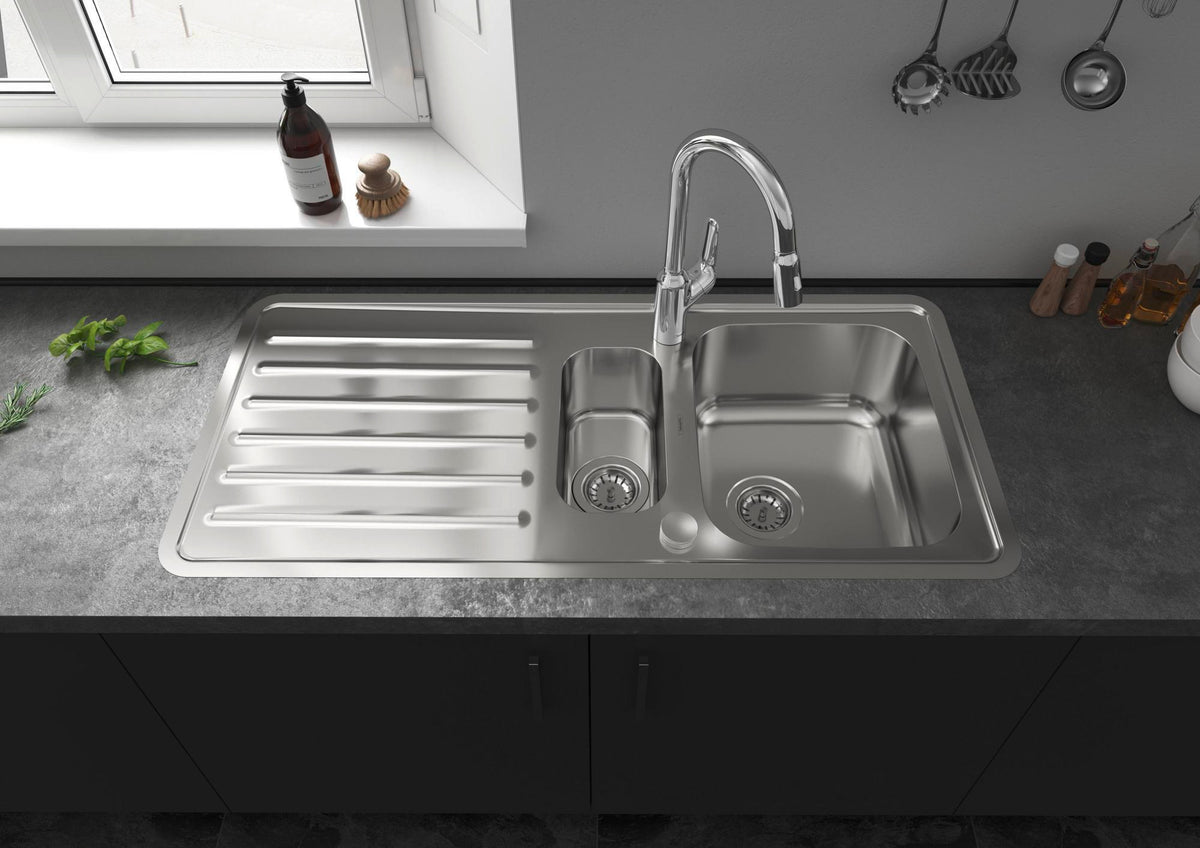 HANSGROHE Focus M42 Spültischmischer 220 mit Ausziehbrause, chrom – ComfortZone, 360° Schwenkbereich