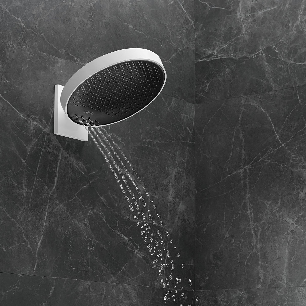 HANSGROHE Kopfbrause Rainfinity 360 3jet Wandmontage Chrom – 3 Strahlarten & Antikalk