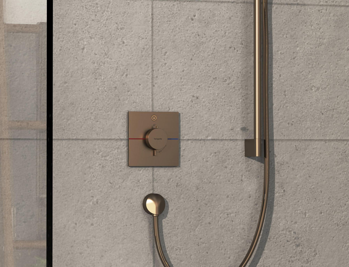 HANSGROHE ShowerSelect Comfort E Thermostat Fertigmontageset, Aufputz Chrom, 1 Verbraucher
