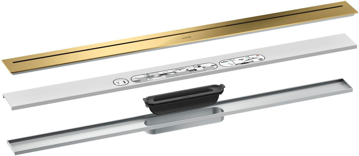 AXOR Drain Fertigset Duschrinne 900 mm chrom – Komplettset mit Dryphon