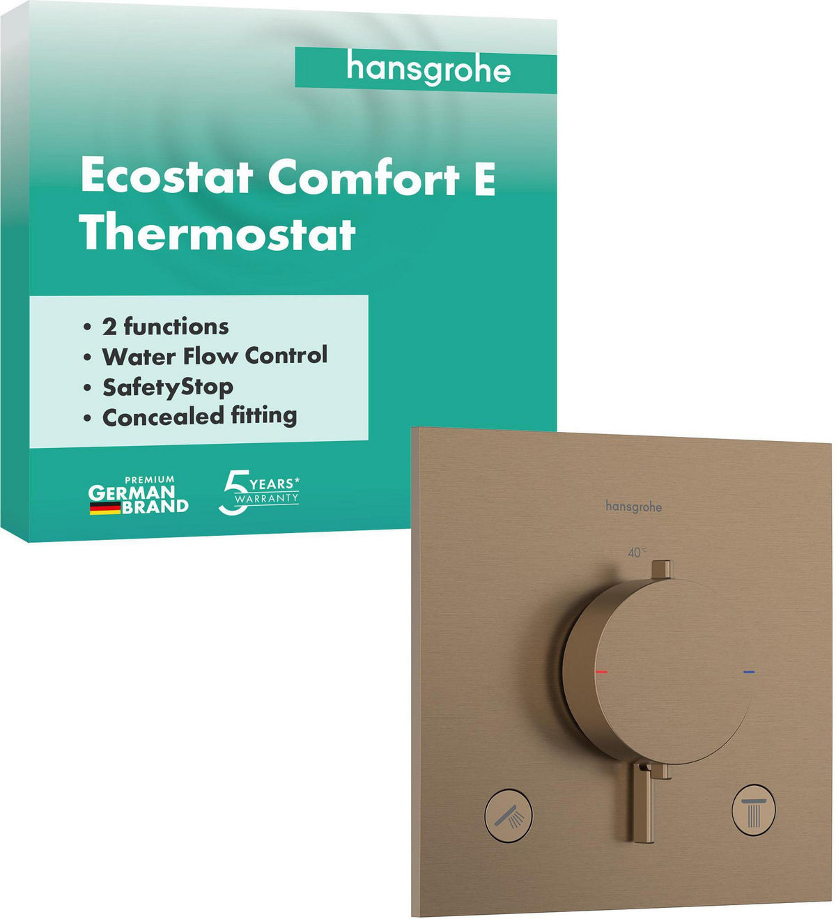 HANSGROHE Ecostat Comfort E Thermostat Fertigset für 2 Verbraucher – BBC, iBox universal 2