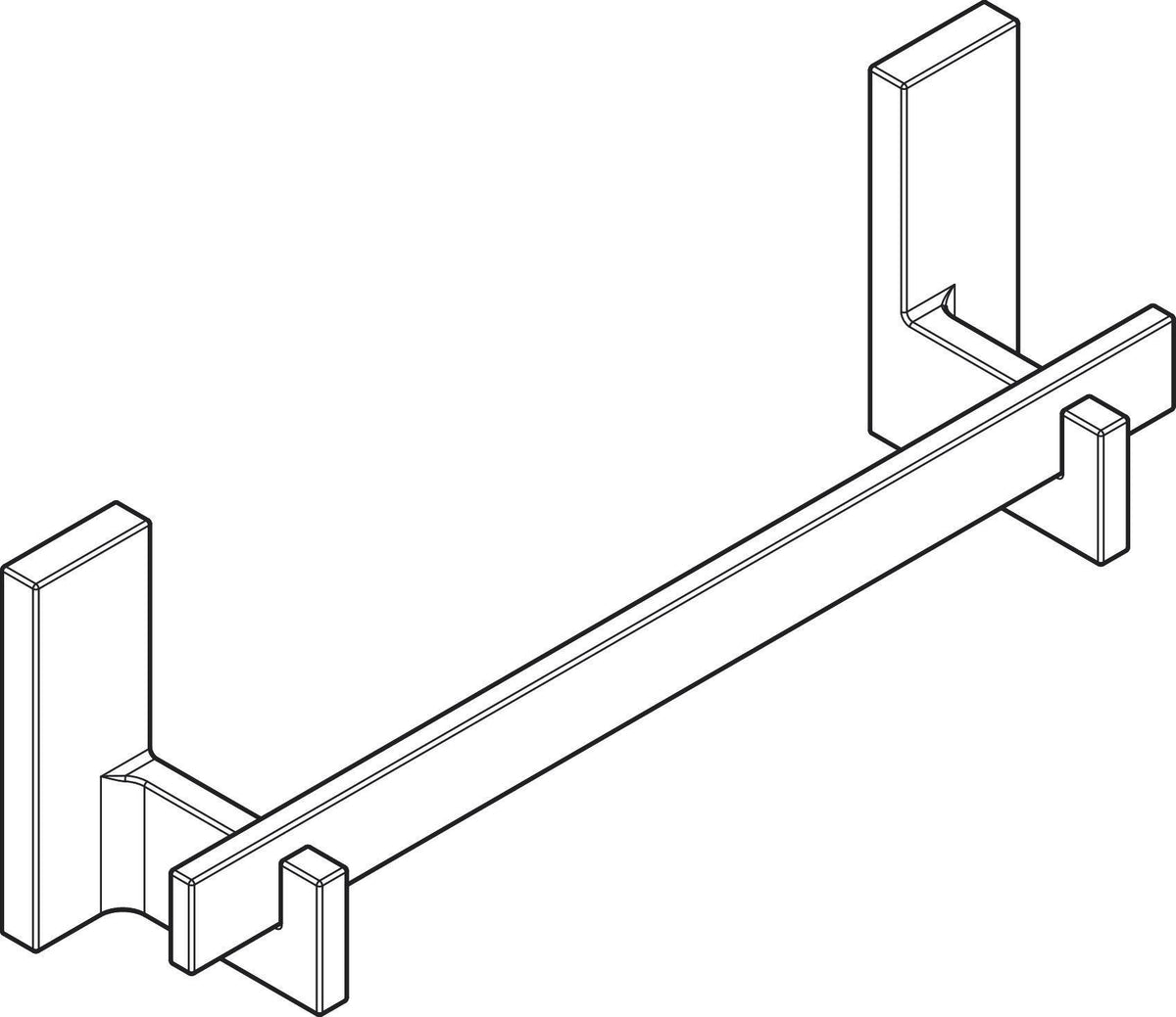 AXOR Universal Haltestange 340 mm in polished gold optic – Wandmontage, Metall, verdeckte Befestigung