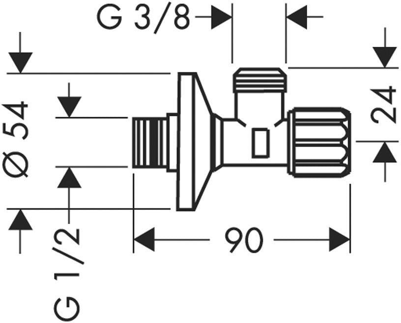AXOR Eckventil mit Feinfilter in Chrom – Schutz für Armaturen, G 1/2 x G 3/8