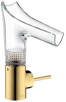 HANSGROHE AXOR Starck V Einhebel-Waschtischmischer mit Ablaufgarnitur, ComfortZone 140, gold