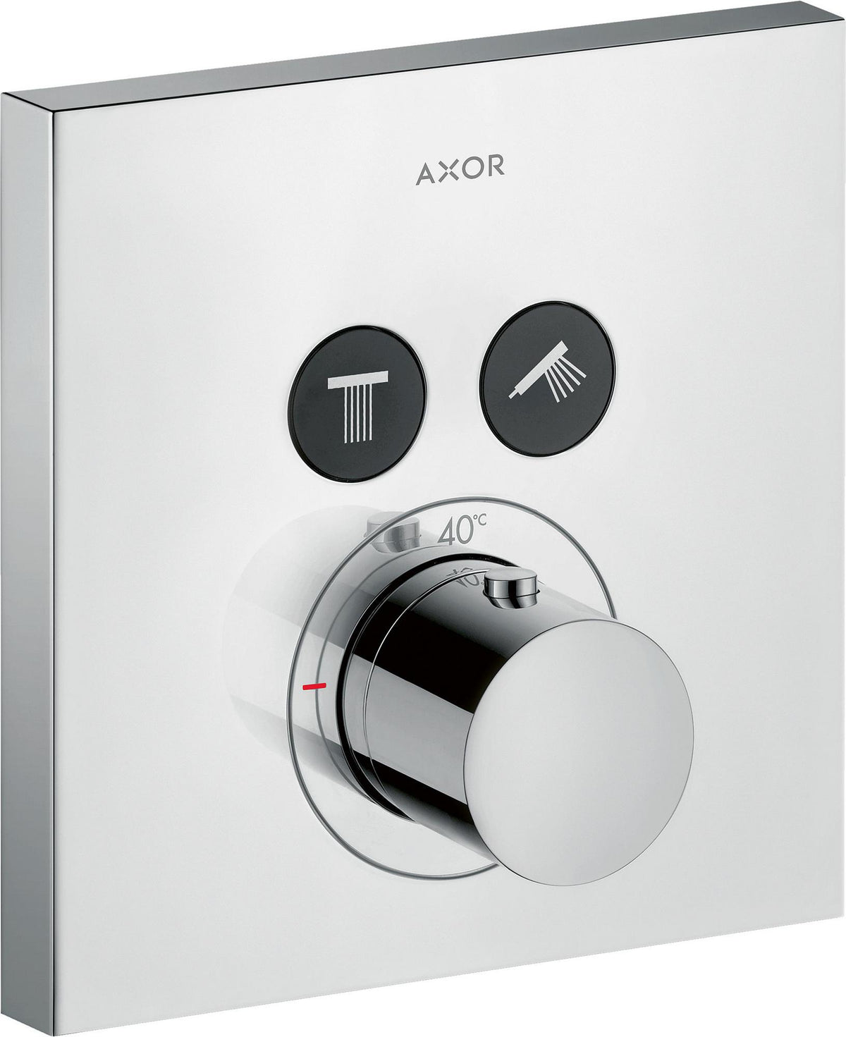 AXOR ShowerSelect Square UP Thermostat für 2 Verbraucher – Chrom, eckig, Select-Button