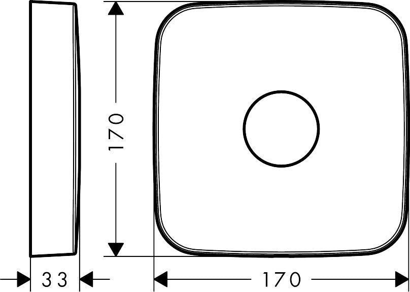 AXOR Verlängerungsrosette 1-Loch Chrom – 170 mm, 18 mm höher, für geringe Einbautiefe
