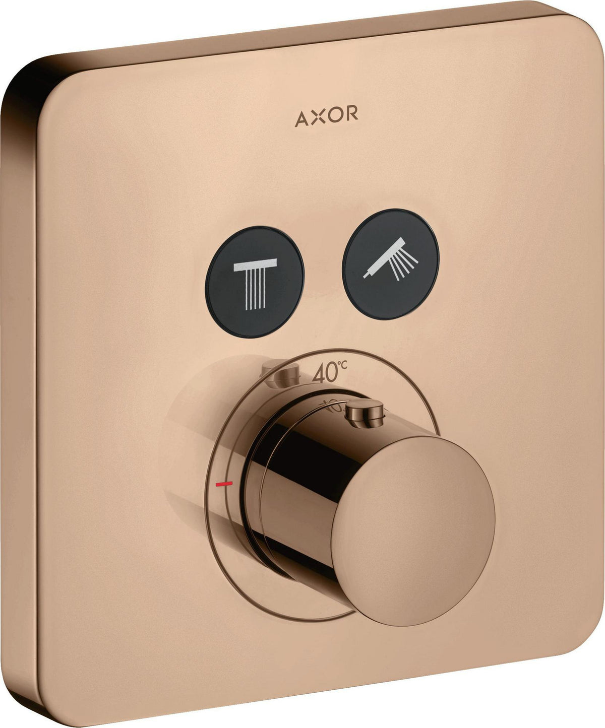 AXOR ShowerSelect Soft Thermostat für 2 Verbraucher – Chrom, Select-Button, quadratisch