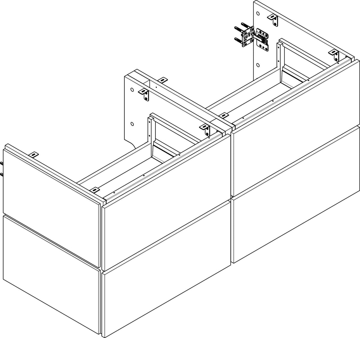 HANSGROHE Xilesa E Waschtischunterschrank 1375 mm – 4 Schubkästen, SoftClose, Wandmontage