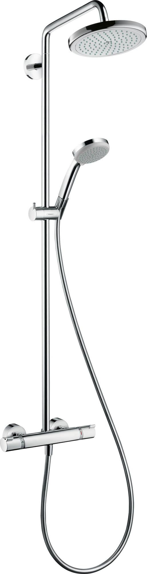 HANSGROHE Showerpipe Croma 220 Air mit Thermostat Ecostat Comfort – Chrom, DN 15