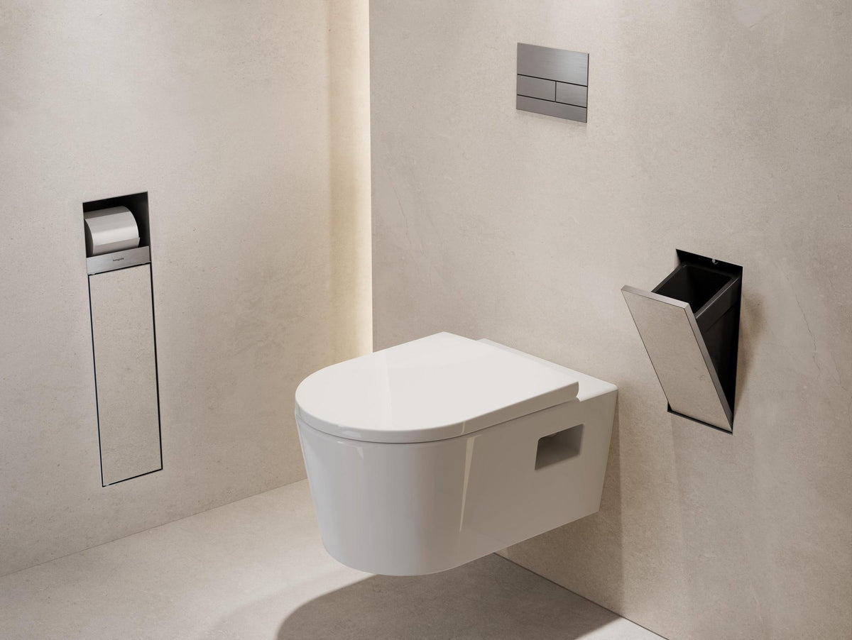 HANSGROHE XtraStoris Rock Einbau-Abfalleimer mit befliesbarer Push-Open Tür 300/150/140