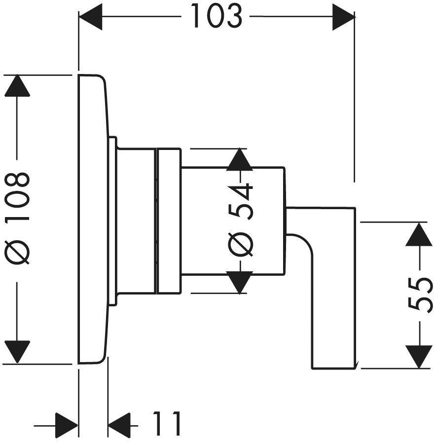 AXOR Citterio Ab-/Umstellventil Unterputz mit Hebelgriff, chrom – DN20, Messing