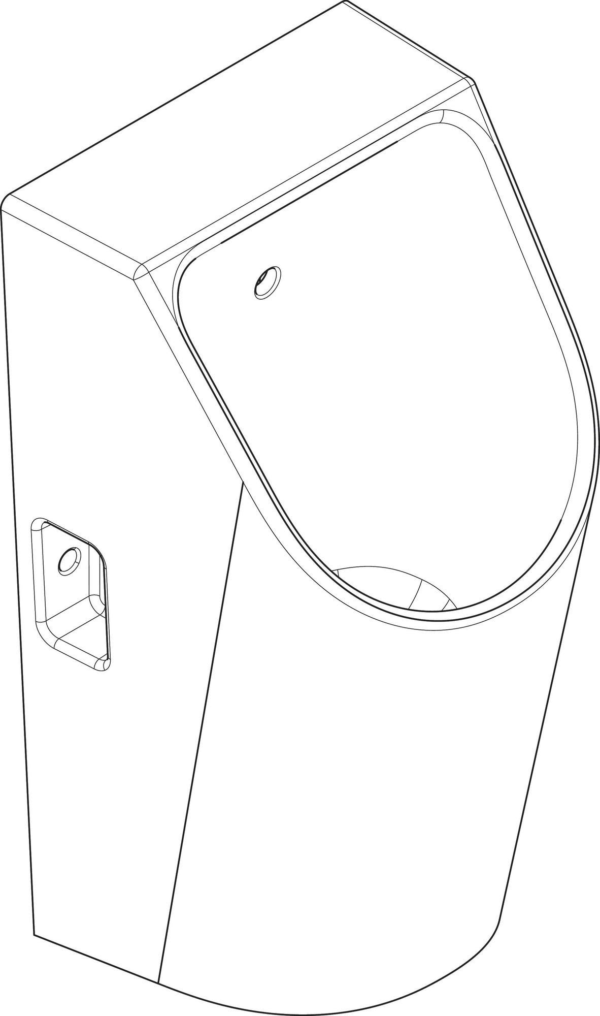 HANSGROHE Urinal EluPura Original S weiß spülrandlos Zulauf hinten Ablauf unten