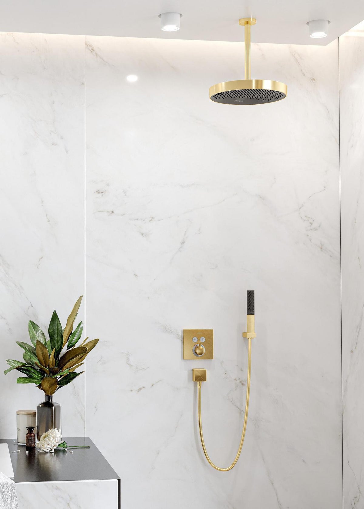 Hansgrohe HG Deckenanschluss CROMA SELECT S DN15, 300 mm, chrom – Deckenmontage