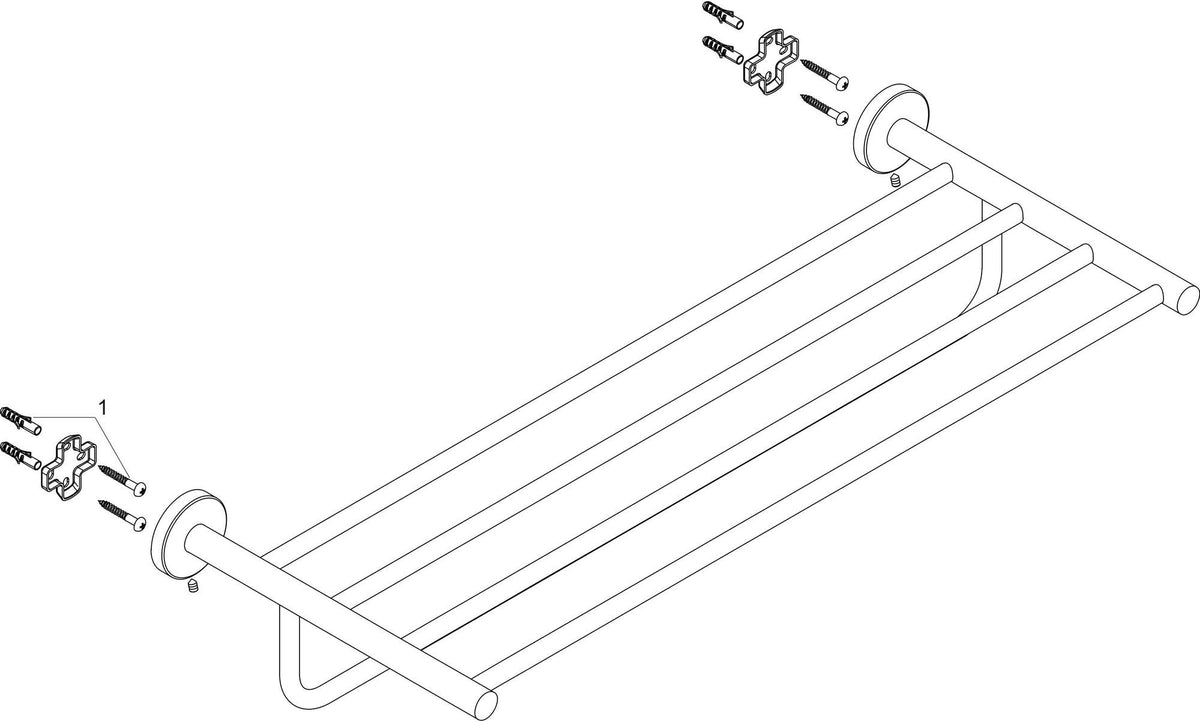 HANSGROHE Logis Universal Handtuchablage mit Badetuchhalter – Chrom, 600 mm, Messing