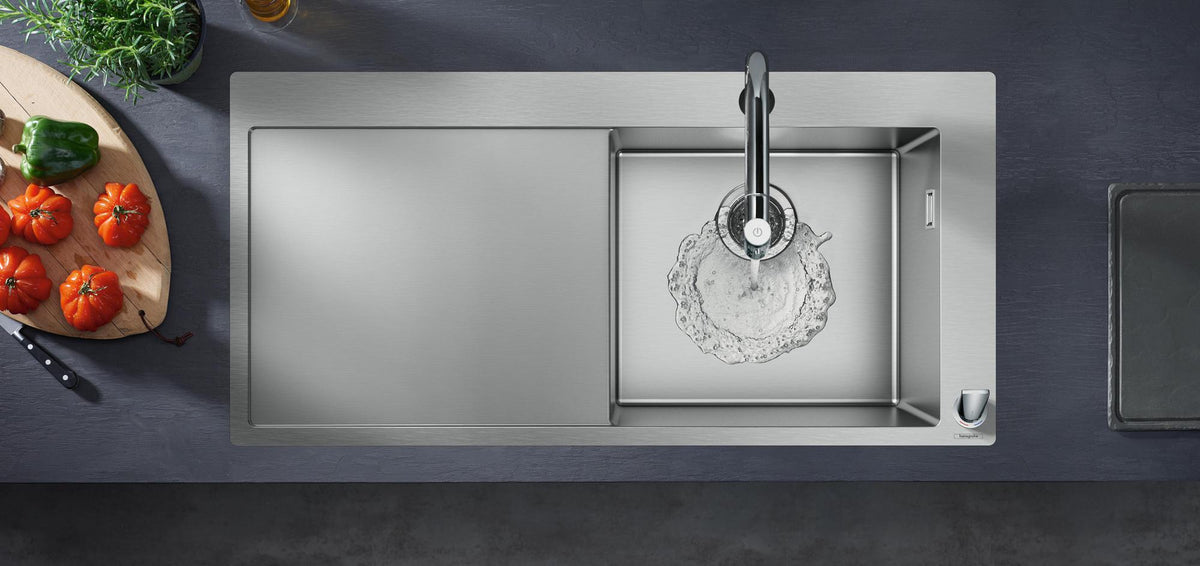 HANSGROHE Metris Select M71 Spültisch-Einhandmischer mit Ausziehbrause, Select-Technologie und ComfortZone 200 – Chrom