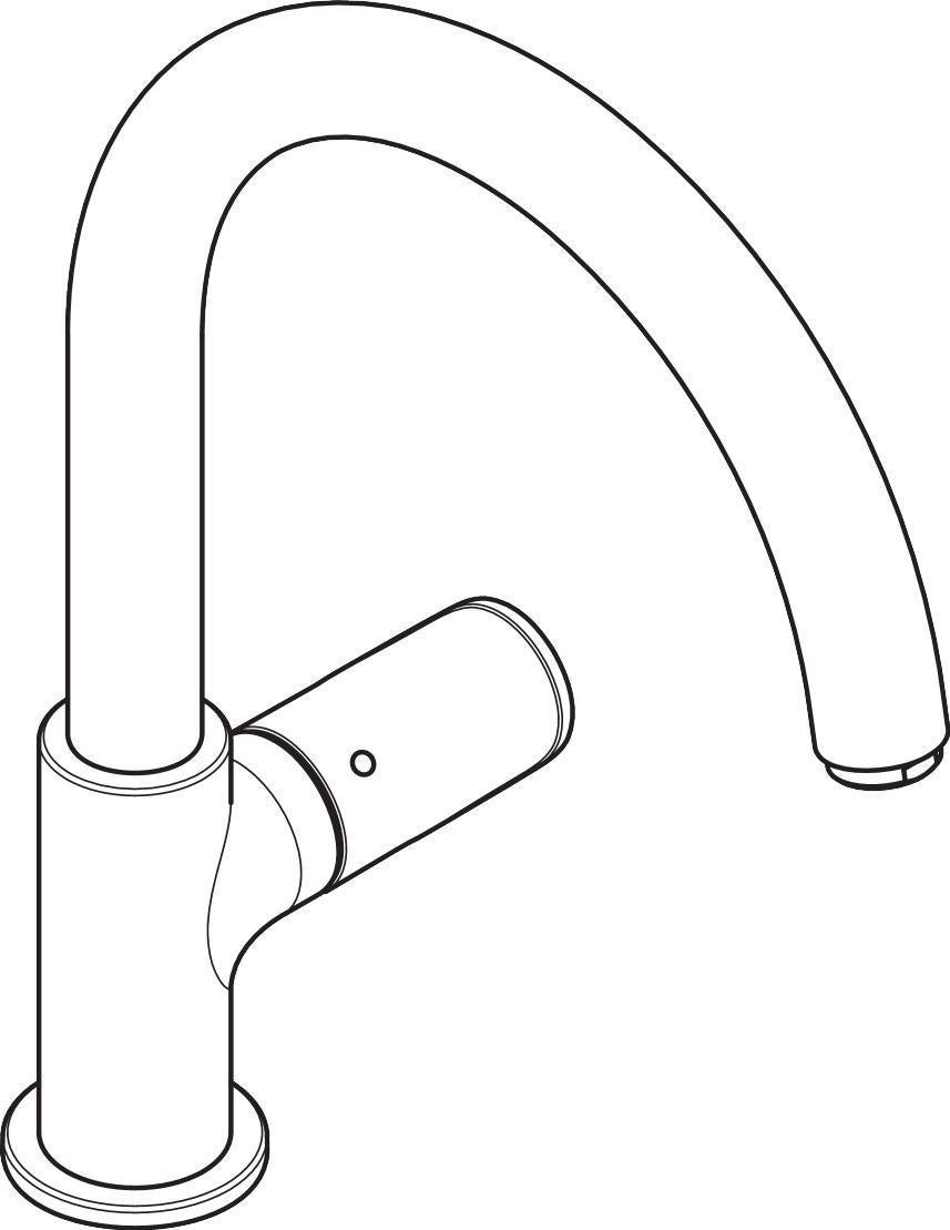 HANSGROHE HG EHM-Spültischmischer VERNIS Blend 260 M35, 1jet chrom – ComfortZone 210, schwenkbar