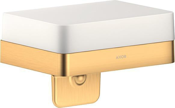 AXOR Universal Softsquare Flüssigseifenspender mit Ablage, Glas, 180 ml, chrom