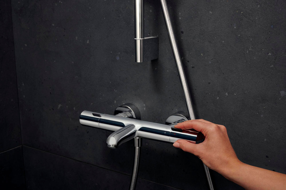 HANSGROHE Ecostat Fine Wannenthermostat Aufputz Chrom – 2 Verbraucher, Temperaturbegrenzung