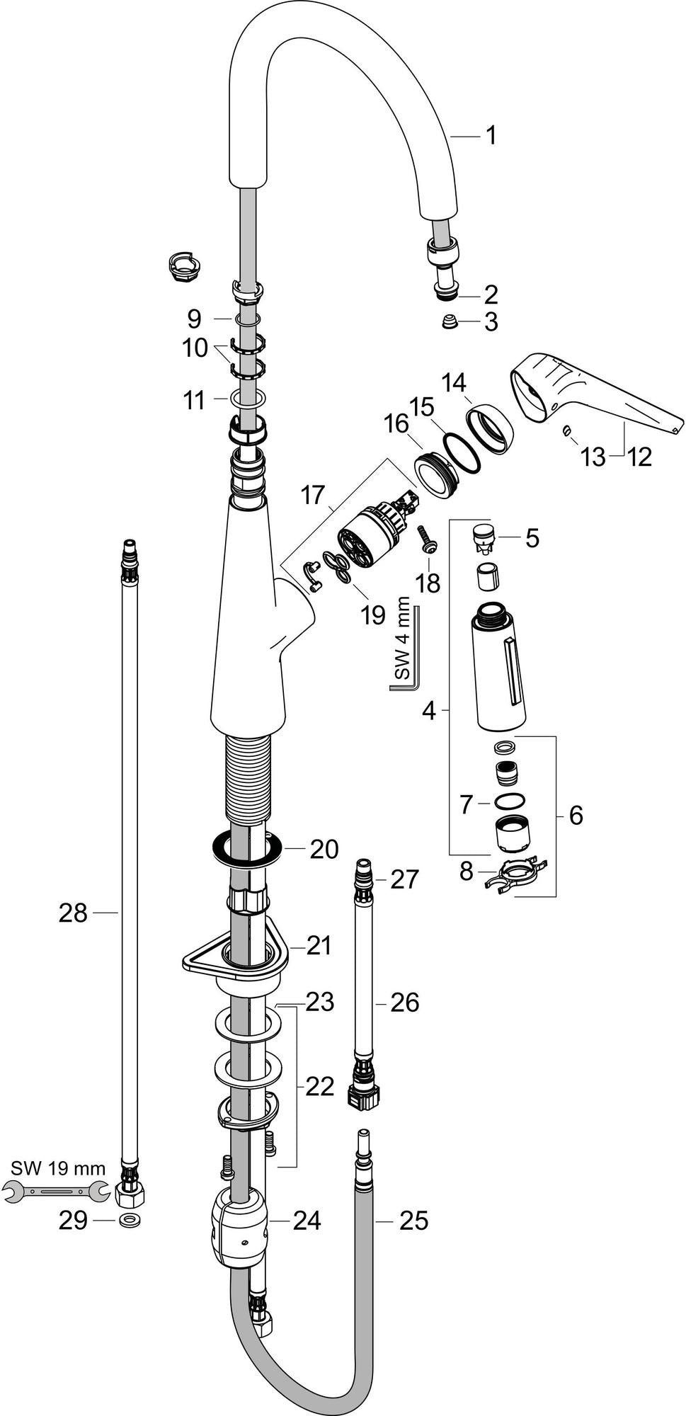 HANSGROHE Talis S 2jet Einhebel-Küchenmischer mit Ausziehbrause, ComfortZone 200, Chrom